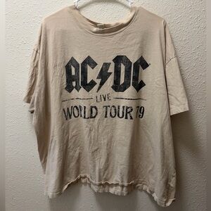 H&M Beige AC/DC World Tour Graphic Tee